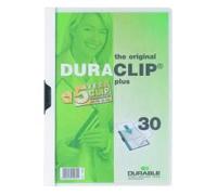 Durable Duraclip 30 Plus - Chemise À Clip - A4 - Pour 30 Feuilles - Blanc Avec Couvercle Avant Transparent