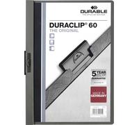 DURABLE Chemises à clip Duraclip Original 60 – A4, 1–60 feuilles, PVC, 25 pièces, gris anthracite