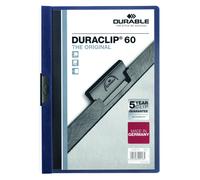 DURABLE Chemise à clip Duraclip Original 60, jusqu'à 60 feuilles A4, bleu nuit, 25 unités