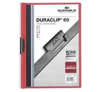 Durable Duraclip 60 Protège Documents Pvc Rouge Et Transparent