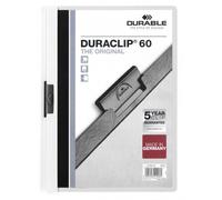 Durable Duraclip 60 Protège Documents Pvc Transparent Et Blanc
