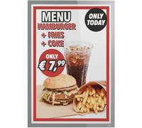 Durable Duraframe Poster Cadre Affichage A1, adhésif, 1 pièce, argent | Format 639 x 886 mm, cadre magnétique, résistant aux UV, repositionnable, portrait ou paysage, PVC