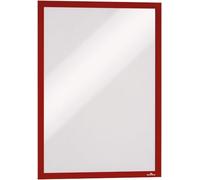 Durable Duraframe Support mural/Cadre d'affichage adhésif A4 Rouge Lot de 2