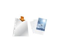 Durable - durtable pochettes perforées, a4, pp, transparent, 0,06 mm ouvertes en haut, perforation universelle, avec bande perfo