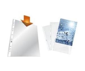 Durable - durtable pochettes perforées, a4, pp, transparent, 0,06 mm ouvertes en haut, perforation universelle, avec bande perfo G