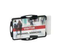 Durable Eco-Friendly ID Card Badge Holder - Black - Recycled Plastic & Blue Ange