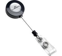 DURABLE Enrouleur pour porte-badge avec cordon rétractable 80 cm - Avec lanière bouton pression - Boîte de 10
