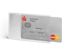 Durable Étui Souple de Protection, Lot de 3, Argent, 54 x 86 mm, 890319 | Anti-RFID pour carte sans contact, 13,56 MHz testée par TÜV, avant transparent, dos opaque métallisé, Made in Germany