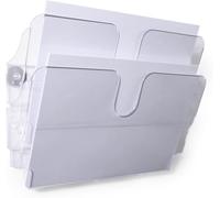 DURABLE Présentoir à prospectus mural Flexiplus 1709022400 translucide 2 compartiments 1 pièce