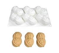 Durable Fondant Mold, 6-Cavity Groundnut Shape, Baking Flexible Cake, Mould | Silicone Molds Chocolate Cookie Candy Cupcake Dessert Musse DIY Crafts Family Kitchen