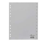 DURABLE Intercalaires A4 6514 en polypropylène Gris 215/230 x 297 mm – Lot de 12