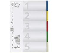 Durable Hunke & Jochheim Lot de 5 intercalaires en polypropylène Blanc Format A4 210/220 x 297 mm 1-5