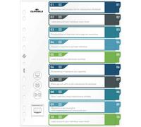 DURABLE Index A4+ 10 part. 1-10 avec onglets de couleur et feuille de couverture transparent PP, Multicolore, 679527