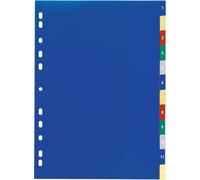 DURABLE Index A4 12 part. 1-12 onglets de couleur imprimés et couverture PP, Multicolore, 675027