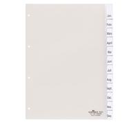DURABLE Index A4 12 part. 1-12 scellé avec couverture perforée 80x80x80 mm, Transparent, 681019