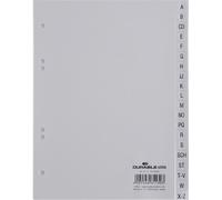 DURABLE Index A4 20 part. A-Z onglets imprimés PP, Gris, 655010