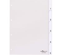 DURABLE Index A4 5 part. scellé avec feuille couverture perforée 80x80x80 mm, Transparent, 682019