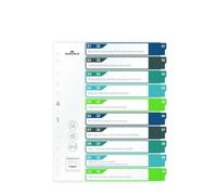 Durable Intercalaires Imprimables 10 Onglets, A4+, 1x, multicolore, 679527 | Intercalaires translucides avec sommaire personnalisable pour classeurs