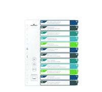 Durable Intercalaires Imprimables A4+ avec 12 Onglets, multicolore, 679627 | Index numerique en polypropylene, sommaire personnalisable, pour pochettes perforees et classeurs