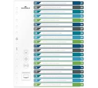 DURABLE Intercalaires imprimables translucides A4+ – 20 onglets – multicolore – 1 pièce (679727)