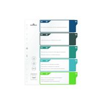 Durable Intercalaires Numériques Imprimables A4+, 5 Touches, multicolore | En polypropylène résistant, format extra large pour pochettes perforées, perforation universelle
