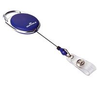 Durable JOJO STYLE - 8324 Porte-carte d'identité à enrouleur dragonne à bouton-poussoir bleu fonc