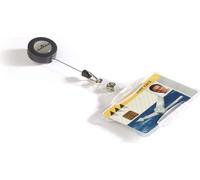 DURABLE Kit porte-badge pour 1 carte de sécurité avec enrouleur, 10 pc, Transparent, 801119