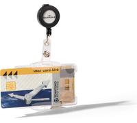 DURABLE Kit porte-badge pour 2 cartes de sécurité avec enrouleur, 10 pc, Transparent, 821919