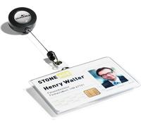 DURABLE Kit porte-badge pour cartes de sécurité avec enrouleur, 10 pc, Transparent, 801619