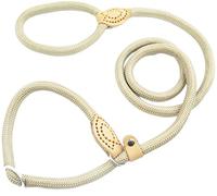 Durable Laisse pour Chien Chaîne Chien Laisse Slip Collier Marche Conduit Nylon Montagne Escalade Corde Chiot Pet Traction pour Chiens Multiposition Robuste(Beige,6mm*1.5m)