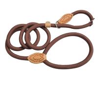 Durable Laisse pour Chien Chaîne Chien Laisse Slip Collier Marche Conduit Nylon Montagne Escalade Corde Chiot Pet Traction pour Chiens Multiposition Robuste(Bruin,6mm*1.5m)