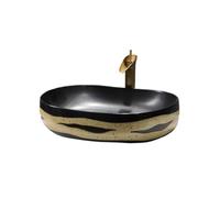 Durable Lavabo rectangulaire de style rétro sur comptoir en céramique for salle de bain, appartement chez l'habitant Facile à nettoyer