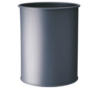 Durable Metal Round Waste Bin Charcoal 15 Litre Capacity Made of Steel with Sc
