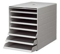 DURABLE Boîte à tiroirs Idealbox Plus – 7 tiroirs – clapet frontal – gris – 322×250×365 mm