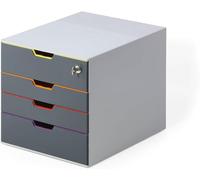 DURABLE Caisson à tiroirs VARICOLOR 4 SAFE 7606/760627 gris DIN A4/C4, folio, lettre 4 tiroirs