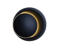 Durable Noir et Blanc Minimaliste Créatif Moderne Lampe de Chevet Chambre Salon Escalier Allée LED Ronde Eclipse Crescent Applique 140 * 140 * 70 (mm) Lustre Abat-Jour de Lustre (Couleur : Blanc