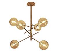Durable Nordique Créatif Restaurant Lustre Lampe De Salon Simple Bar Lustre Post Moderne en Fer Forgé Boule De Verre Magique Haricot Lustre Lustre Abat-Jour léger