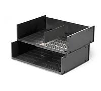 DURABLE - OPTIMO - Corbeille à courrier - Banette de rangement bureau - Pour documents - Certifié Blue Angel - Boite de 4 pièces - Anthracite - 1700786058