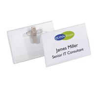DURABLE Pack Porte-badges transparent avec pince combi - A épingler ou clipser - Kit tout en un combi - Lot de 20