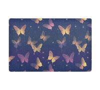Durable Paillasson Papillon Jaune Et Rose Tapis Entree Indestructible Tapi De Sol D'Intérieur pour Déco Couloir Entrée 40X60Cm