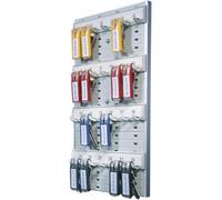 Durable Panneau mural Keybox Board 24 Porte-clés, Gris, 195610 | Support mural pour 24 porte-clés Key Clip, kit de montage inclus, dimensions 215 x 362 x 32 mm, en aluminium, Made in Poland