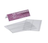 Durable Badge de table en PETP - h x l 61/122 x 210 mm - lot de 10 - Badge Badges Enseigne de table Enseignes de table Panneau Panneaux Présentoir de table Présentoirs de table