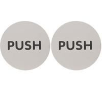 Durable Plaque de Porte 490065 Picto Rond (Push, 65 mm) Argent Métallique (Lot de 2)