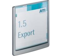 DURABLE Plaque de porte CLICK SIGN 149 x 148,5 mm Graphite – Kit montage inclus