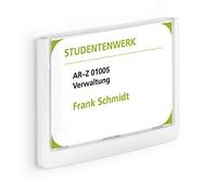 DURABLE - Plaque de porte - Plaque de porte CLICK SIGN - Format A6 paysage 149 x 105.5 mm - Kit de montage inclus - À visser ou coller - Blanc - 1 pièce - 486102