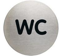 DURABLE Plaquette de porte « WC » en acier brossé Ø 8,3 cm