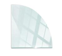 Durable Plaque de Verre pour Cheminée 100x100 Revêtement de Sol Plancher Plaque de Base de Foyer Pare-feu Protection Contre Etincelles Qualité Supérieure Quart de Cercle Clair élégant