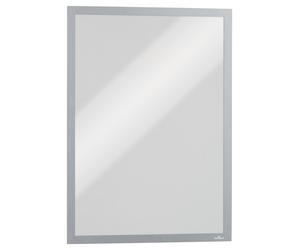 DURABLE Pochette murale DURAFRAME® Cadre d'affichage magnétique A3 - Fixation sur surfaces métalliques - Cadre argent - Sachet de 5