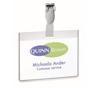 DURABLE Pochette porte-badge fermé à clip - 60 x 90 mm - Transparent - Lot de 25