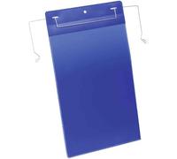 Durable Pochette porte-document A4 portrait, Lot de 50, Bleu foncé, 175307 | Fixation par fil de suspension sur conteneurs de transports et grillages, usage logistique, film résistant, Made in Germany